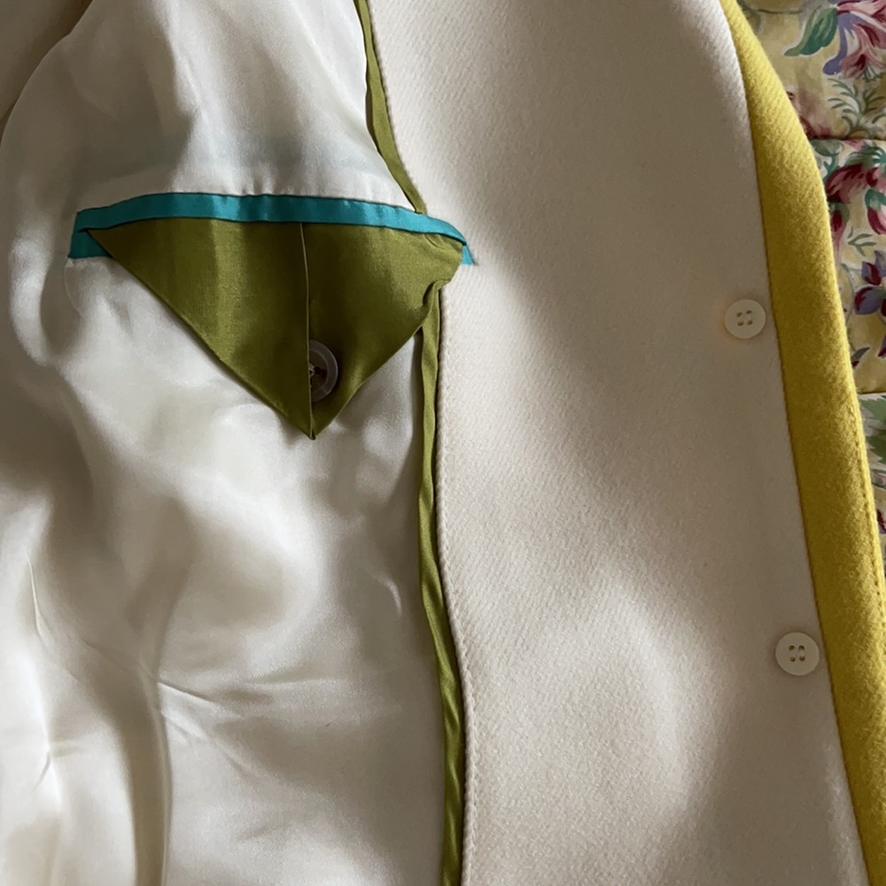 NWT J. Crew Lexington Wool Blazer Cream Yellow Trim Preppy Equestrian Size 4 - Picture 8 of 16